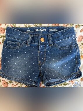 Cat & Jack Blue Polka Dot Denim Shorts for Girls